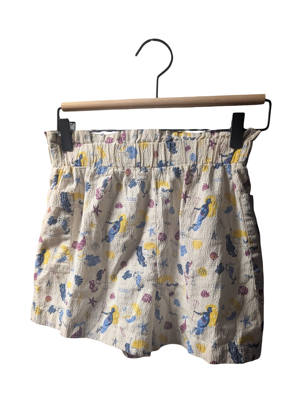 Free Assembly Seersucker Beach Print Paperbag Shorts Size M